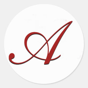 Rode Envelopverbinding met Monogram Ronde Sticker