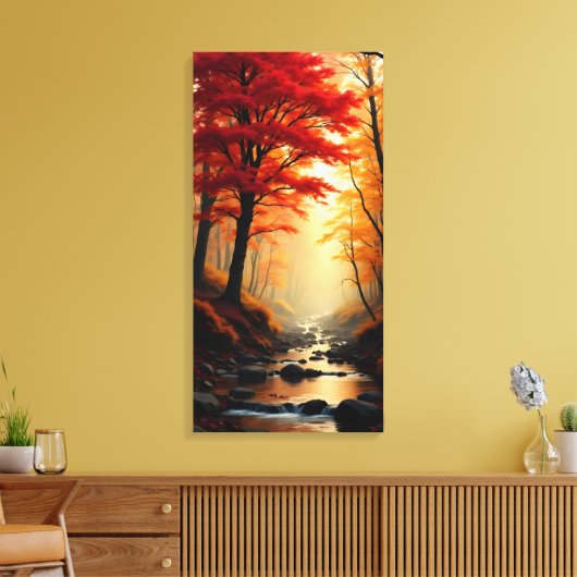 Rode esdoorn canvas afdruk (Insitu (Woonkamer))