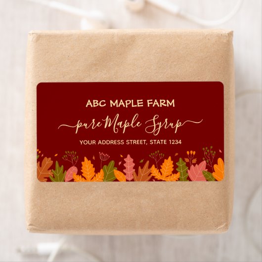 Rode esdoorn laat rand esdoorn siroop label (Insitu)