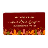 Rode esdoorn laat rand esdoorn siroop label (Voorkant)