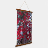 Rode esdoornbladeren en reuzensequoia hangend wandkleed (Gebogen)