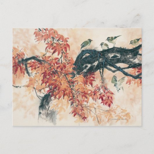 Rode Esdoorns Briefkaart (Voorkant)