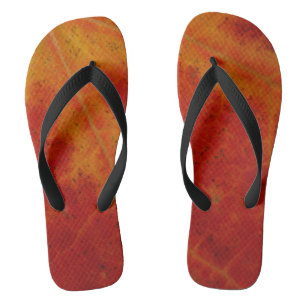 Rode Esdornblad Abstracte Herfst Natuurfotografie Teenslippers