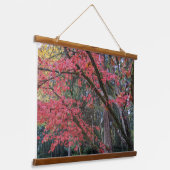 Rode espenbladeren aan boom Botanisch Hangend Wandkleed (Gebogen)