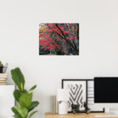 Rode espenbladeren aan boom Botanisch Poster (Thuiskantoor)