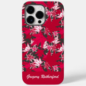 Rode espenbladeren op telefoonhoesje van houtskool Case-Mate iPhone case (Achterkant)