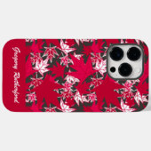 Rode espenbladeren op telefoonhoesje van houtskool Case-Mate iPhone case (Achterkant (horizontaal))