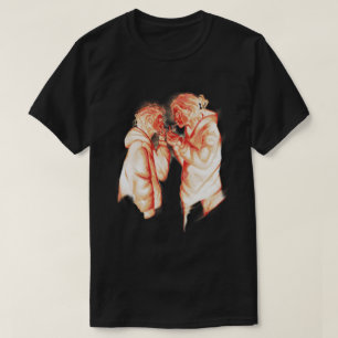 Rode esthetische anime-jongens die roken t-shirt
