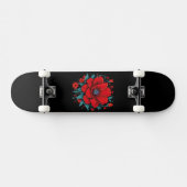 Rode Esthetische Bloem Persoonlijk Skateboard (Horizontaal)