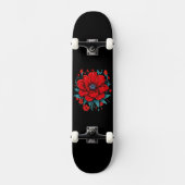 Rode Esthetische Bloem Persoonlijk Skateboard (Voorkant)