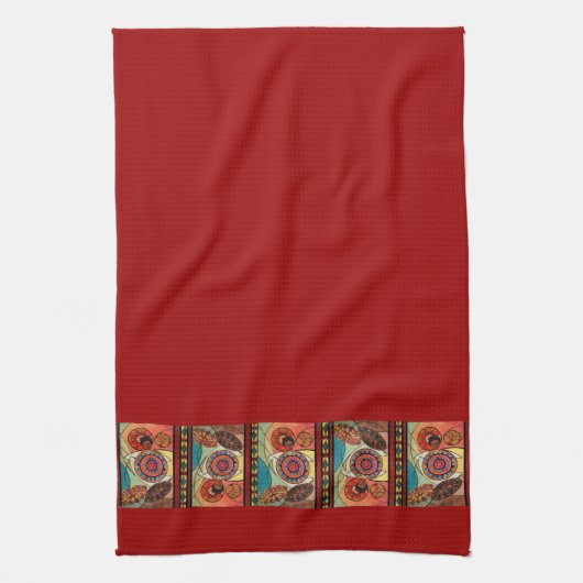 Rode Ethiopische keukenhandleiding Theedoek (Verticaal)