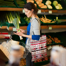 Rode etnische aztec canvas tas