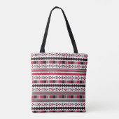 Rode etnische aztec canvas tas (Achterkant)