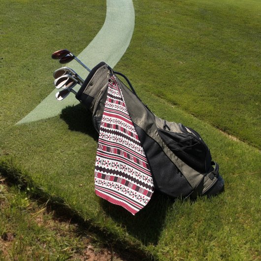 rode etnische aztec golfhanddoek
