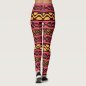 rode etnische aztec leggings (Achterkant)
