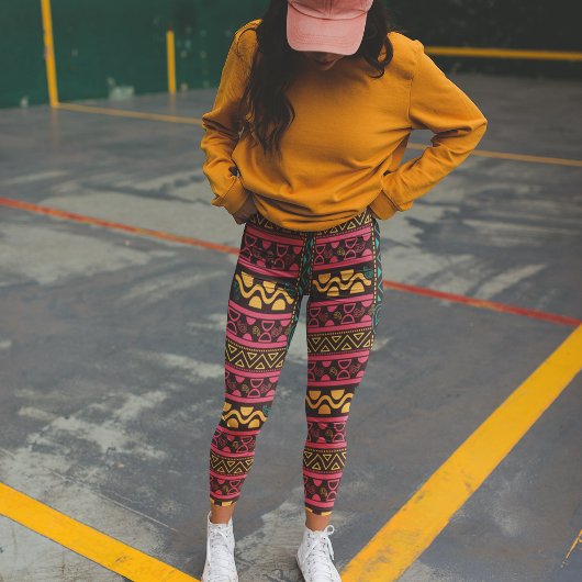 rode etnische aztec leggings