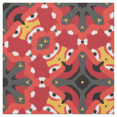 Rode etnische Boho Oriental Arabesque Mosaic Patro Stof (Close Up)