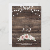 Rode Eucalyptus Houten Slingerlichten Bruiloft Kaart (Achterkant)