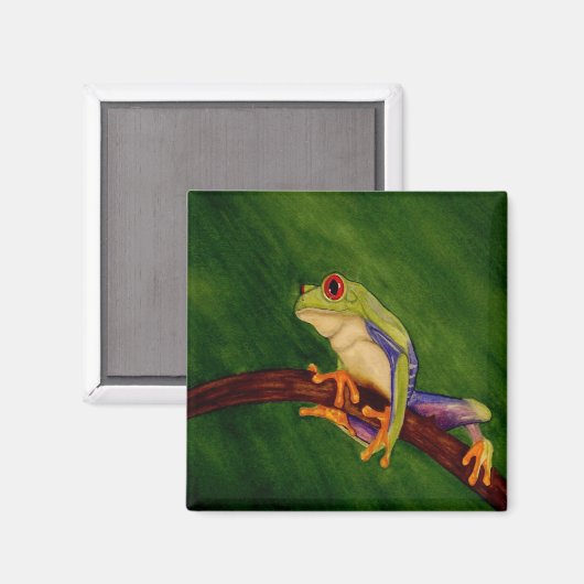 Rode Eyed Tree Frog Magnet (Voorkant / Achterkant)
