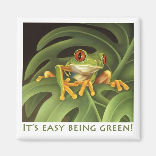 Rode Eyed Tree Frog Magnet (Voorkant)