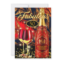 Rode Fabulous Verjaardagsfeest Gouden Champagne Gl