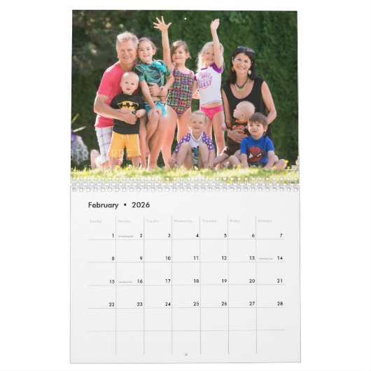 Rode familie foto kalender 20xx (Feb 2026)