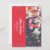 Rode Familie Foto Kerstmis Kaart (Voorkant)