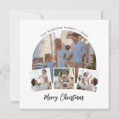 Rode Familie Foto Nautische Kerstmis Beachy Feestdagenkaart (Voorkant)