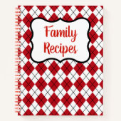 Rode Familie Recept Kookboek Notitieboek Gift (Voorkant)