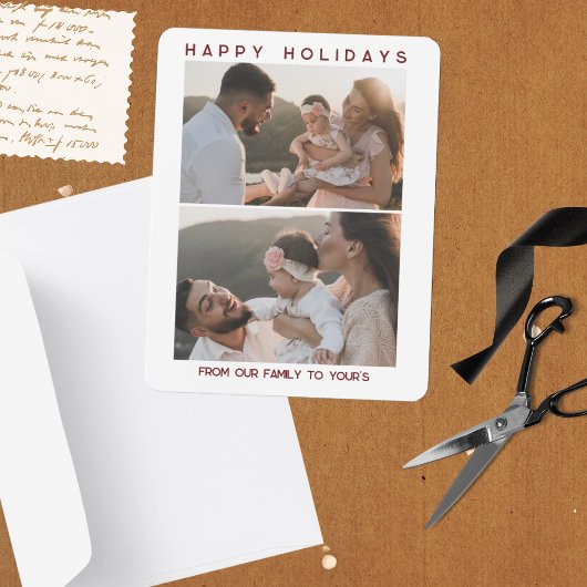 Rode Familie Vakantie Kaart Sjabloon