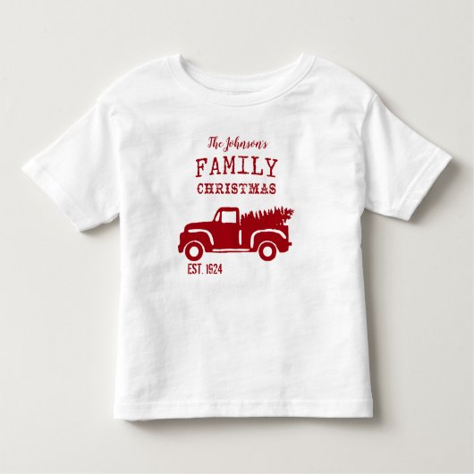 Rode familieboerderij vrachtwagen kinder shirts (Voorkant)