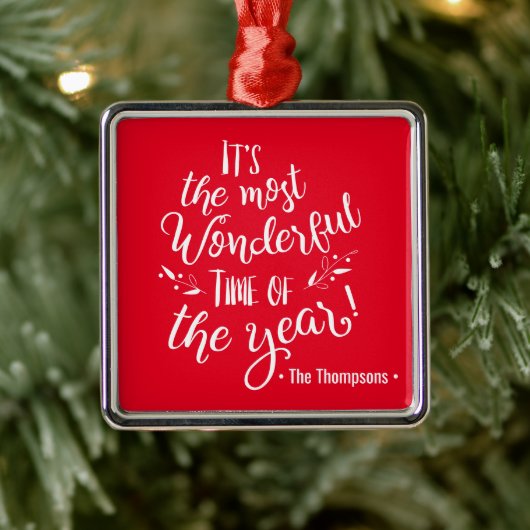 Rode Familienaam Geweldige tijd van kerst jaar Metalen Ornament (Boom)
