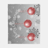 Rode Fancy Kerst Ornament Fleece Deken (Voorkant)