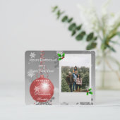 Rode Fancy kerstfeestelijke fotokaart Feestdagenkaart (Staand voorkant)