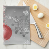 Rode Fancy kerstsierkeuken Theedoek (Quarter Fold)