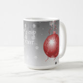 Rode Fancy kerstsierkoffie Mok (Voorkant rechts)