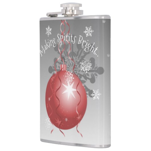 Rode Fancy kerstsierkolf Heupfles (Links)