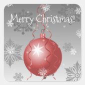 Rode Fancy kerstsierSticker Vierkante Sticker (Voorkant)