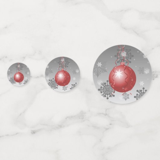 Rode Fancy kerstsiertafel-Confetti Confetti (Voorkanten)