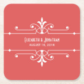 Rode Fancy Sierpapier Onderzetters (Voorkant)