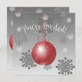 Rode Fancy uitnodiging voor kerstversiering (Voorkant / Achterkant)