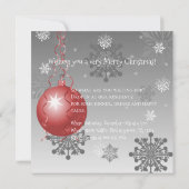 Rode Fancy uitnodiging voor kerstversiering (Achterkant)