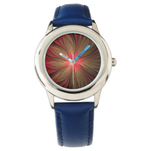 Rode fantasie fractale bloem  horloge