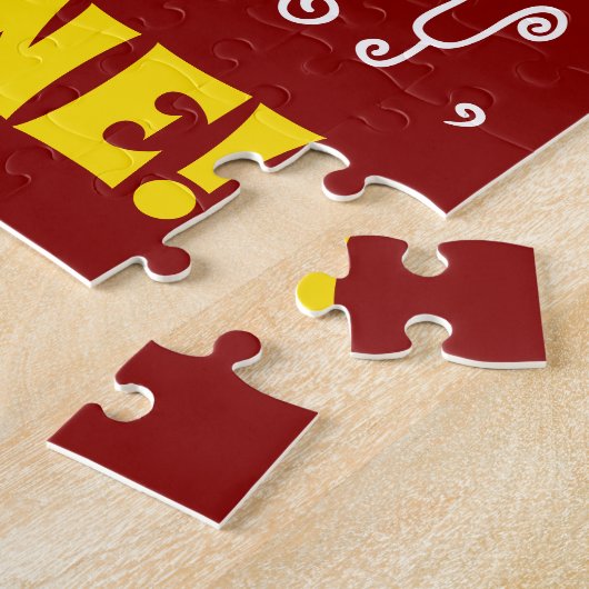 Rode, Faux Gold 52e verjaardag + Aangepaste naam P Legpuzzel (Zijkant)