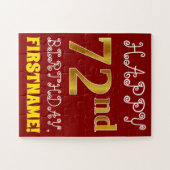 Rode, Faux Gold 72e verjaardag + Aangepaste naam P Legpuzzel (Horizontaal)