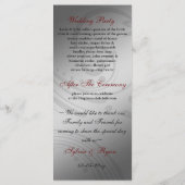 Rode FAUX ribbon  broch Wedding Programmakaart (Achterkant)