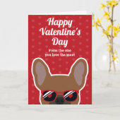 Rode Fawn Franse Bulldog Valentijnsdag kaart (Gele Bloem)