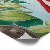 Rode fee op een ledemaat gekleurde potlood schets poster (Hoek)