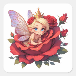 🌹 Rode Feeënroos Sticker Voor Fairycore Fans 🧚