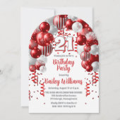 Rode feestballonnen 21ste verjaardagsfeest kaart (Voorkant)